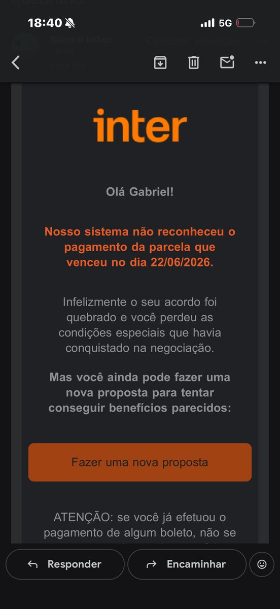 GGGabrieo's tweet photo. Que loucura é essa @interbr ???? VENCIMENTO 22 de JUNHO e hoje dia 10 de JUNHO, 12 dias antes, quebrar um acordo por atraso? https://t.co/M8nH79vbLw