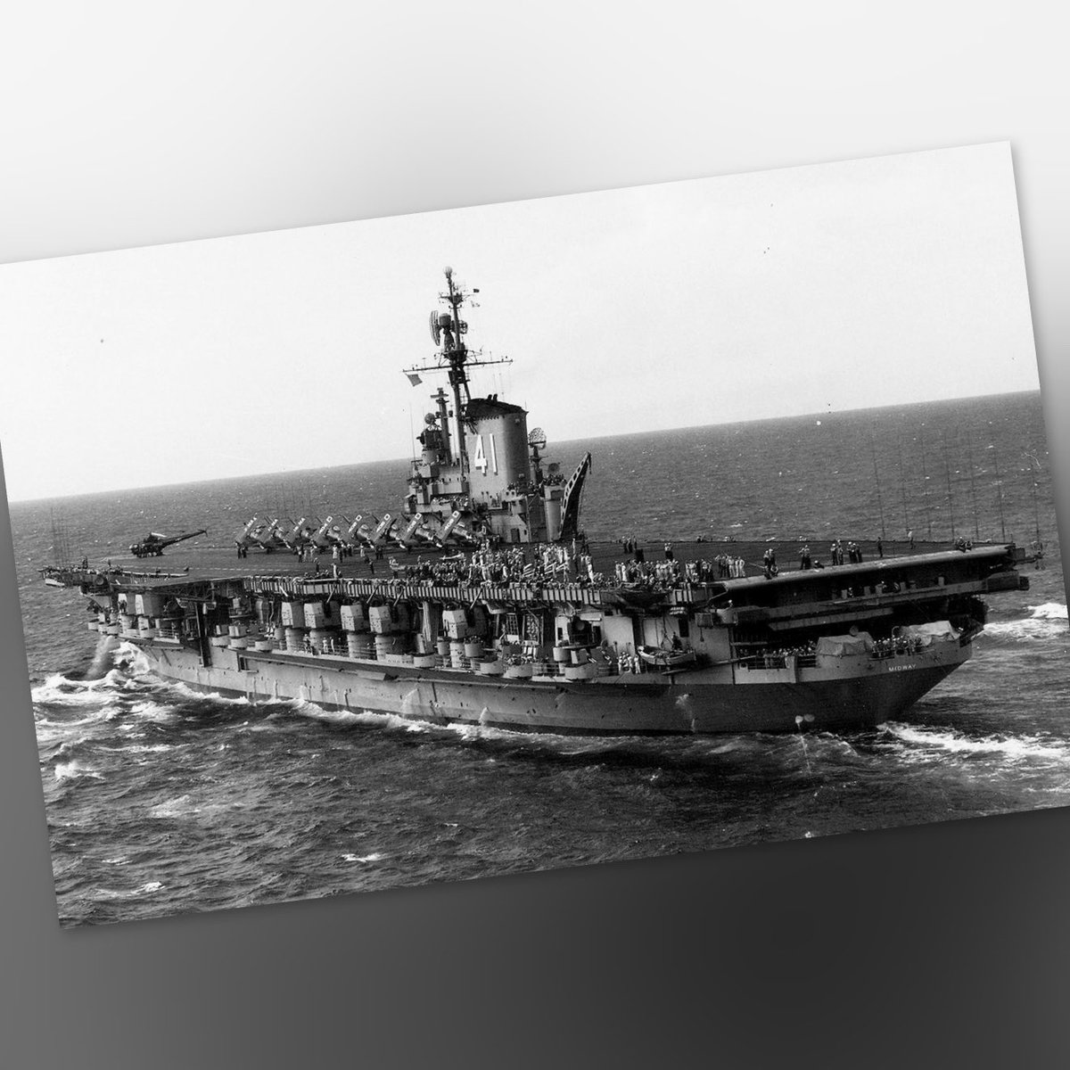 Boneyardsafari's tweet photo. Here is USS Midway CVB-41 in 1949. You can see all of her 5in mounts along with 40mm anti aircraft guns. Can you identify the aircraft on deck? #ussmidway #cv41 #boneyardsafari #navalsafari #aviationsafari https://t.co/Aj9joLzOzL