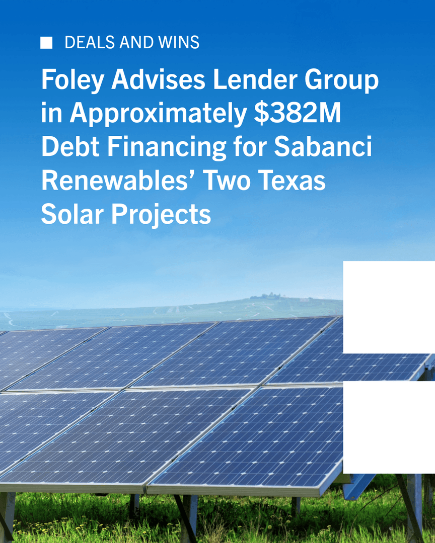 FERCLawyer's tweet photo. Renewable energy financing continues to scale as projects move from development to execution.

Congrats to my colleagues who advised lenders on a $382 million debt financing for Sabanci Renewables’ Pepper and Lucky 7 solar plants in Texas. The combined 286 MWdc capacity is… https://t.co/QXw3Sd1Tfu