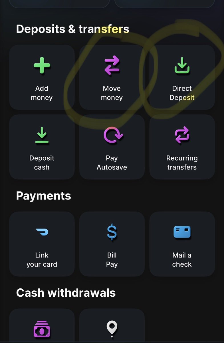 ageea07's tweet photo. @glitchaddicts Ok I got them linked; 

One more question 

To push it from one pay to chime within One pay app, do I do move money? Or direct deposit? https://t.co/7wm6VISAaL