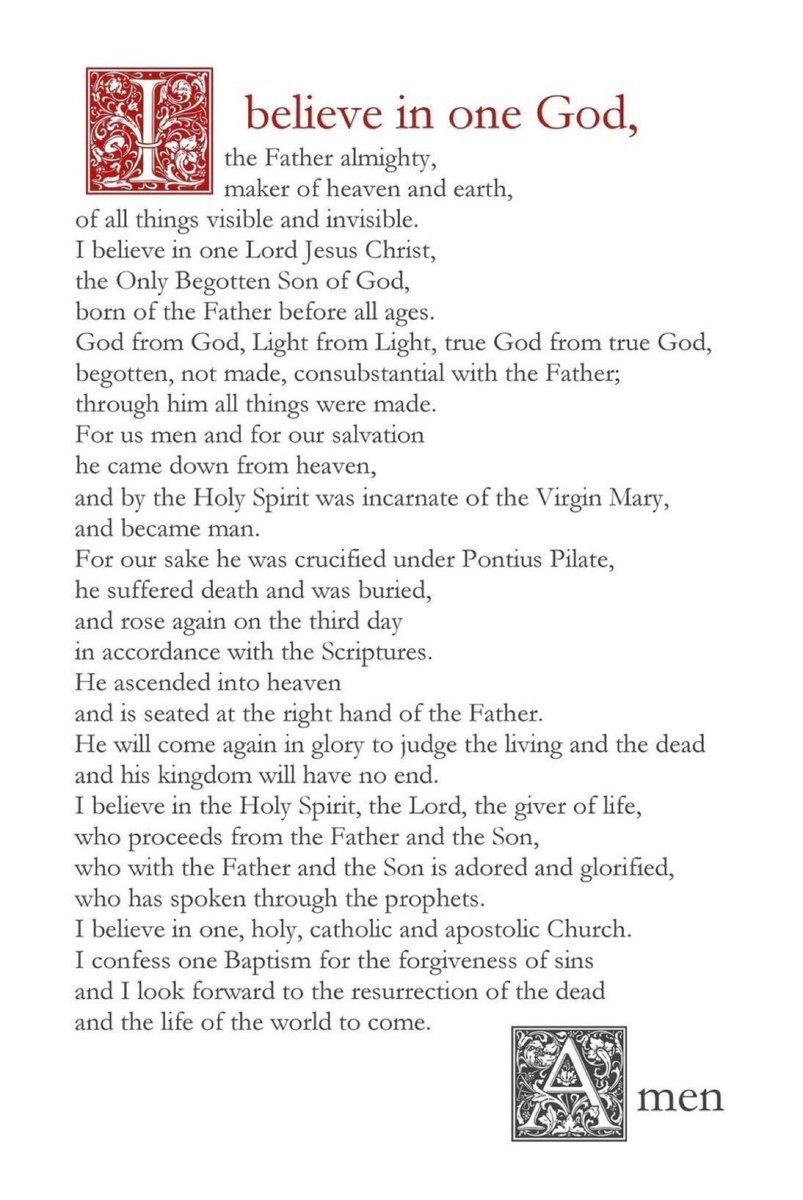 JoshuaBarzon's tweet photo. The Nicene Creed https://t.co/WDSrAHCvQL
