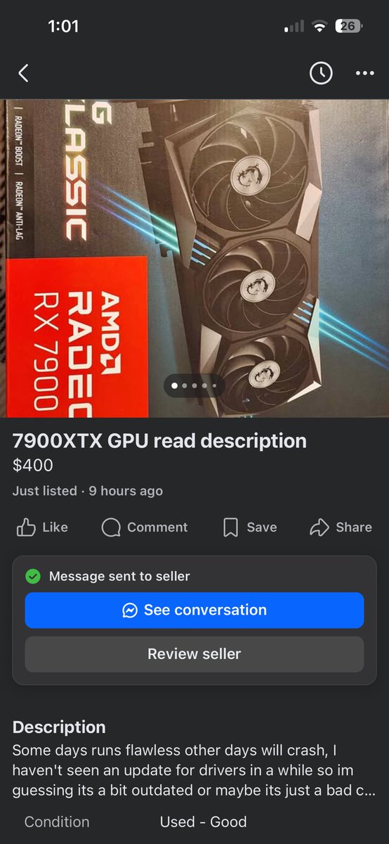 Noddyxh's tweet photo. Scored this for 360$ 
#pc #amd #gpu https://t.co/CteBM82T0K