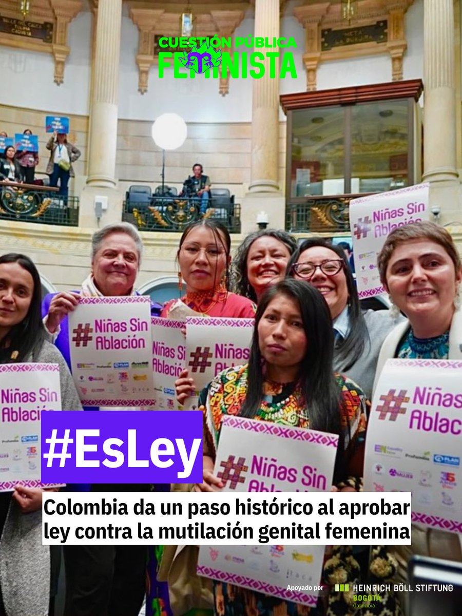 cuestion_p's tweet photo. #EsLey | Este miércoles, el Senado aprobó el proyecto de ley que prohíbe la mutilación genital femenina en Colombia, una práctica que durante años permaneció invisibilizada y que sigue afectando principalmente a niñas indígenas menores de cinco años. https://t.co/ghnWlrEdKV