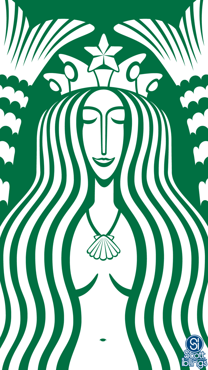 ScottIblings's tweet photo. The striped hair from this illustration by @k__seiki made me think of the siren's striped hair and twin tails from the Starbucks Logo. Then I felt inspired to make this modified version of the Starbucks siren.

vector illustration - Adobe Illustrator https://t.co/t6kXRaij7E