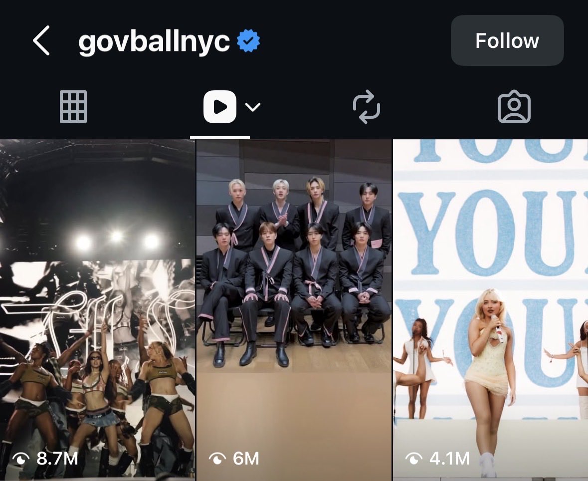 jenfiIIed's tweet photo. Jennie has the most viewed performance ever on Governor’s Ball Instagram with over 8M views @GovBallNYC 🗽 https://t.co/zi1gg2lCfA