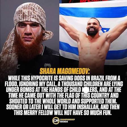 HighIQDemon's tweet photo. @AntiGuruMMA He should be supporting Shara who ACTUALLY backs up what he says about Palestine and Israel. I hope Shara murders Michel Pereira cold on the canvas. https://t.co/3N0XFWxoYF