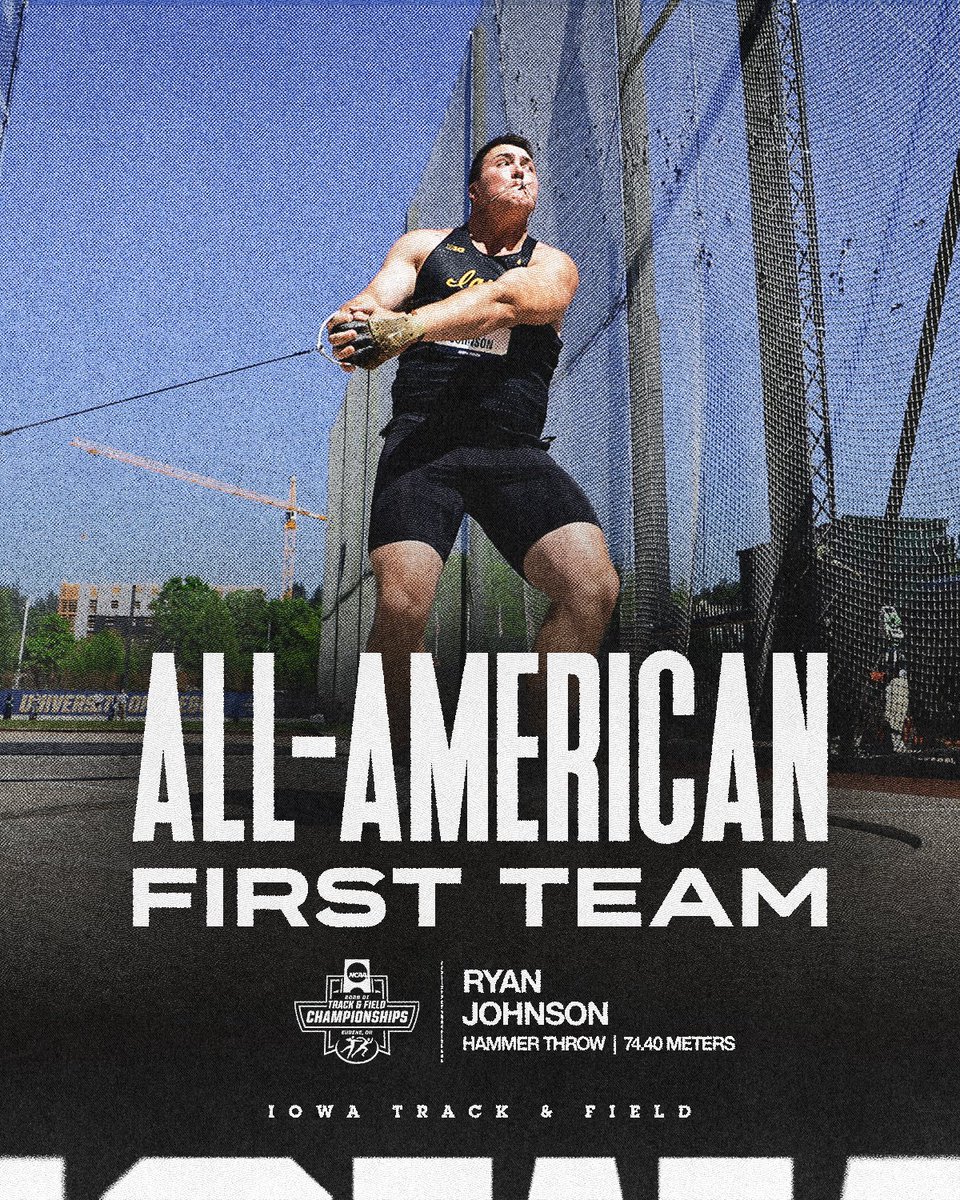 IowaXC_TF's tweet photo. 𝘽𝙖𝙘𝙠-𝙩𝙤-𝙗𝙖𝙘𝙠 on the podium ‼️

Ryan Johnson is a 2x First Team All-American in the Hammer Throw. https://t.co/nXarQ7H7RS
