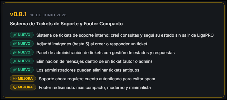 xLigaPRO's tweet photo. 🚀 LigaPRO v0.8.1
Seguimos construyendo LigaPRO día a día.

Nueva actualización disponible y muchas más en camino.

🌐 https://t.co/yFBMxAnwrI

#ClubesPro #LigaPRO #FC26 https://t.co/qT6nQ2HH0x