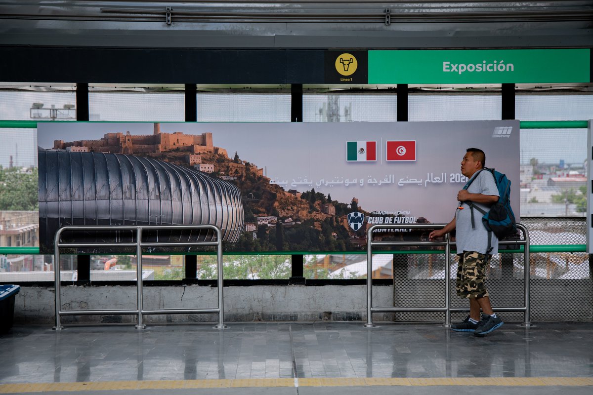 Rayados's tweet photo. ¡La Estación Exposición de @metrorreynlofi1 se pinta con orgullo de azul y blanco en modo mundialista!🚇Ⓜ️

¡Estamos listos para recibir a los aficionados de diversas partes del mundo!🇲🇽🇹🇳🇿🇦🇯🇵🇸🇪🇰🇷

#MTY2026 https://t.co/tfogw6GNrg