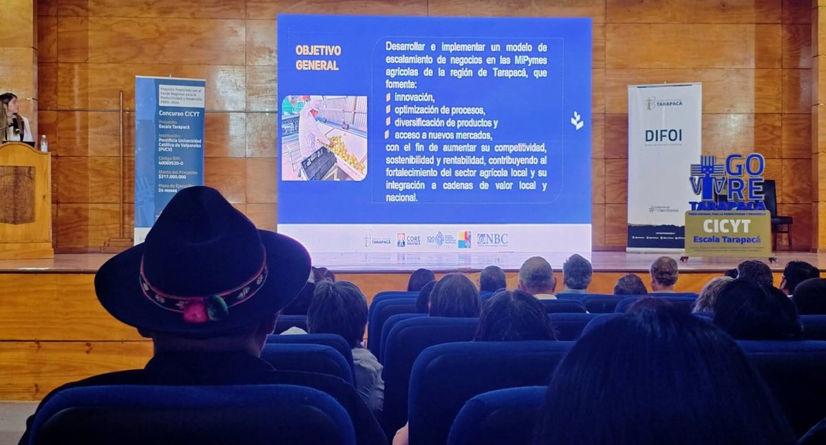 Chiffelle's tweet photo. Participamos en el lanzamiento del proyecto Escala Tarapacá, iniciativa financiada por el Fondo Regional para la Productividad y el Desarrollo y ejecutada por la Pontificia Universidad Católica de Valparaíso, que busca impulsar una agricultura más competitiva y sostenible https://t.co/Yrz8YNdqd3