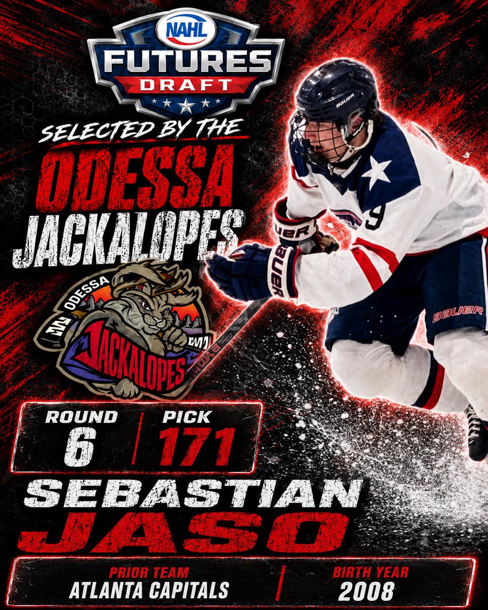LetsGoJacks's tweet photo. Welcome to the Jacks!
Odessa is proud to welcome our newest NAHL Futures Draft selections to the Jackalopes family. Excited for what’s ahead for this group in Jacks colors!
#OdessaJackalopes #NAHL #FuturesDraft https://t.co/JtpPBaPAYv