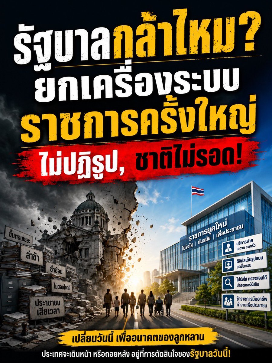 suthichai's tweet photo. รัฐบาลแง้มแผนลดขนาดระบบราชการ และปฏิรูปการบริหารที่มุ่งประสิทธิภาพอย่างจริงจัง… นี่เป็นแค่ข้อเสนอบนกระดาษอีกครั้งหรือเอาจริงแน่ ๆ?

Suthichai Live 7.15 น. https://t.co/MTojatJiv8