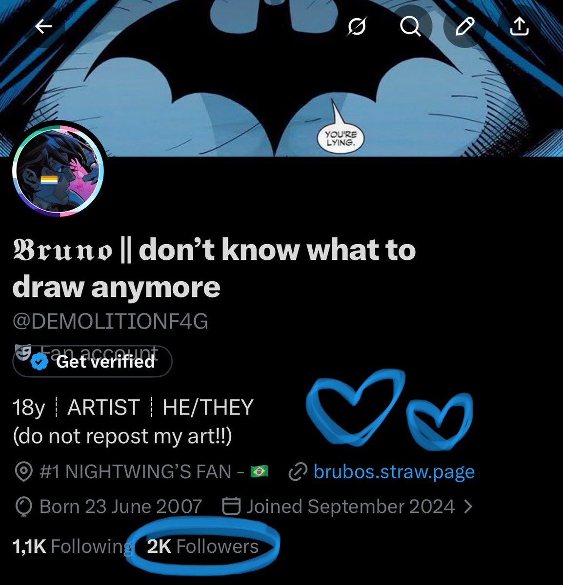 𝕭𝖗𝖚𝖓𝖔 || don’t know what to draw anymore tweet media