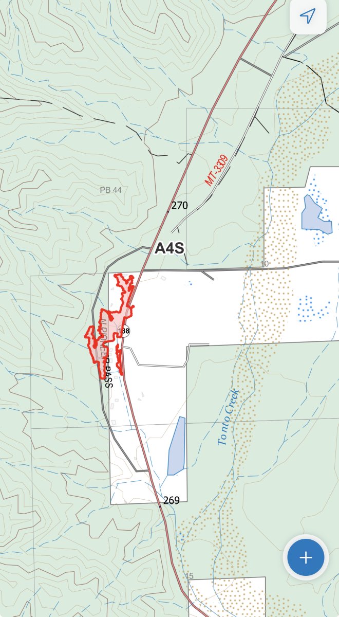 azstateforestry's tweet photo. Pioneer Fire Update for Wed. 6/10: 

90% contained w/no change in acreage: 10ac. Resources have spent the last few days cold trailing along the fire's edge checking for lingering heat as they work toward full suppression. Ops reported no visible smokes over the last 24 hours. 

#PioneerFire started Sun. 6/7, south of Jake's Corner & north of Tonto Basin. Fire result of equipment usage. 

✅Final update unless there's a significant change in fire activity.

#AZFire #AZForestry #GilaCounty

📷Pioneer Fire perimeter