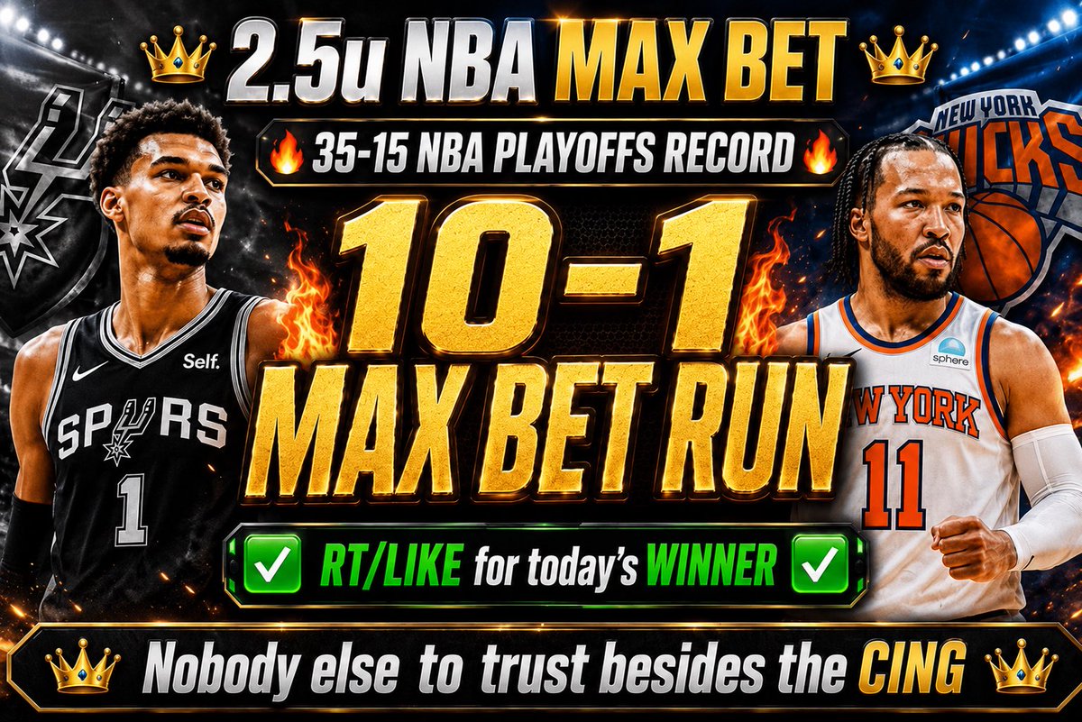 CashCing's tweet photo. RT/LIKE NBAMAX BET 👑

9-1 MAX BET RUN 🔥

NHL Playoffs: 34-13 ✅
NBA Playoffs: 35-15 ✅

Link in replies to tail tonight’s MAX ⬇️ https://t.co/nAgjBttzuC