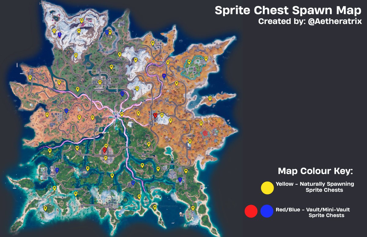 Aetheratrix's tweet photo. Sprite Chest Spawn Map V4 last one I'm doing until they add more spawns. (I hope this helps anyone who is still trying to get sprites.) https://t.co/SHfEEnx4dr