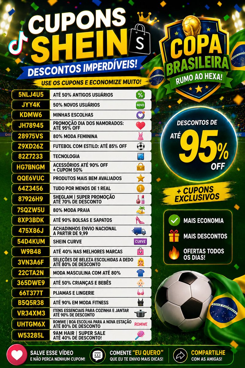 AmyhChan's tweet photo. Como conseguir até 50% de desconto na SHEIN Cupom SHEIN funcionando hoje, agora. Comprar e pagar muito mais barato # Cupom + desconto escondido Quem conseguir comenta: CONSEGUI
🔗https://t.co/pmiXtl90tB

#sheinbrasil #cuponshein #descontoshein 

#promoções #fy https://t.co/R9BkBarpJI