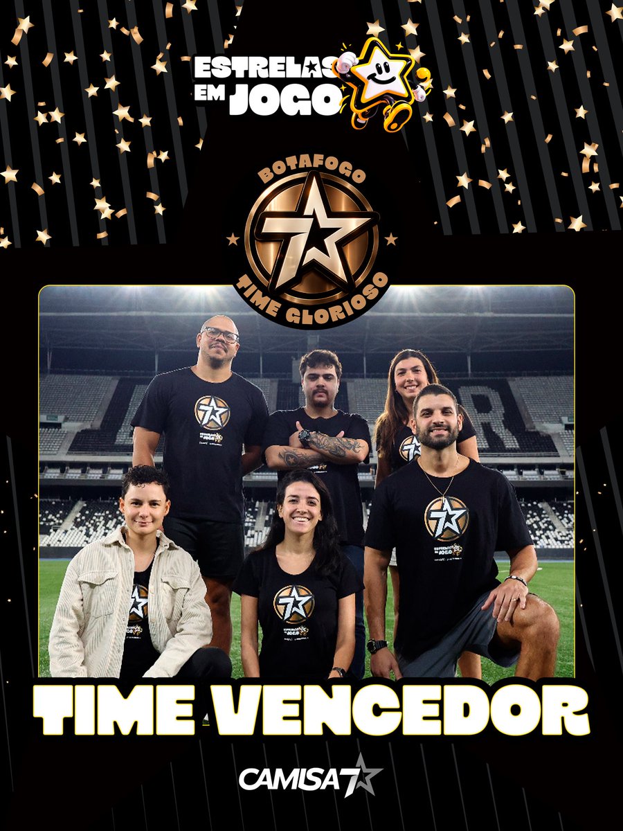 Botafogo's tweet photo. TIME GLORIOSO 🏆🔥

Equipe liderada pelo capitão Torvi vence o Nossa Gente por 3 a 2 no Nilton Santos e conquista o Estrelas em Jogo! 🖥️⚽️ #BFR https://t.co/olTdnHqhxs