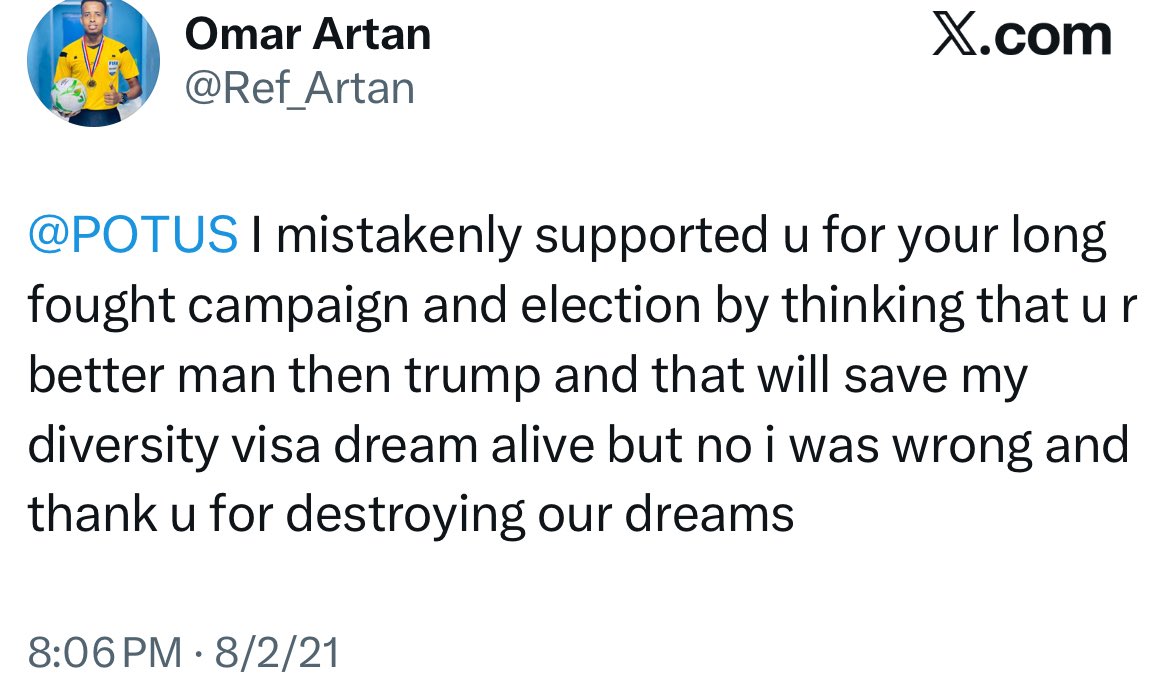 crad___'s tweet photo. @SomaliaFooty Never been flagged. That’s weird who was POTUS in 2021 https://t.co/TS94R8lHqv