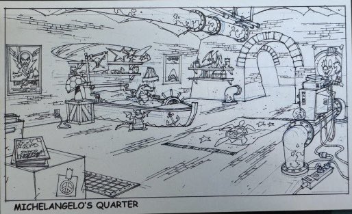 LeoHntr2's tweet photo. There was also concept art of what each of their rooms were gonna look like in the art of TMNT book. https://t.co/nLhwoznYT3
