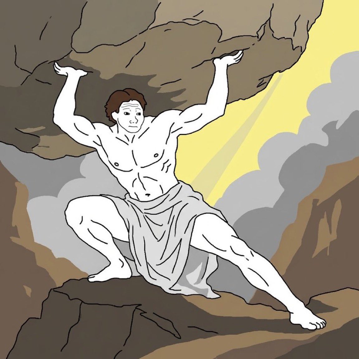 lucdoteth's tweet photo. Atlas was just a holder who never sold. That's why his arms look like that.

ethereum:0x8de39b057cc6522230ab19c0205080a8663331ef https://t.co/ve1fZLz8Le