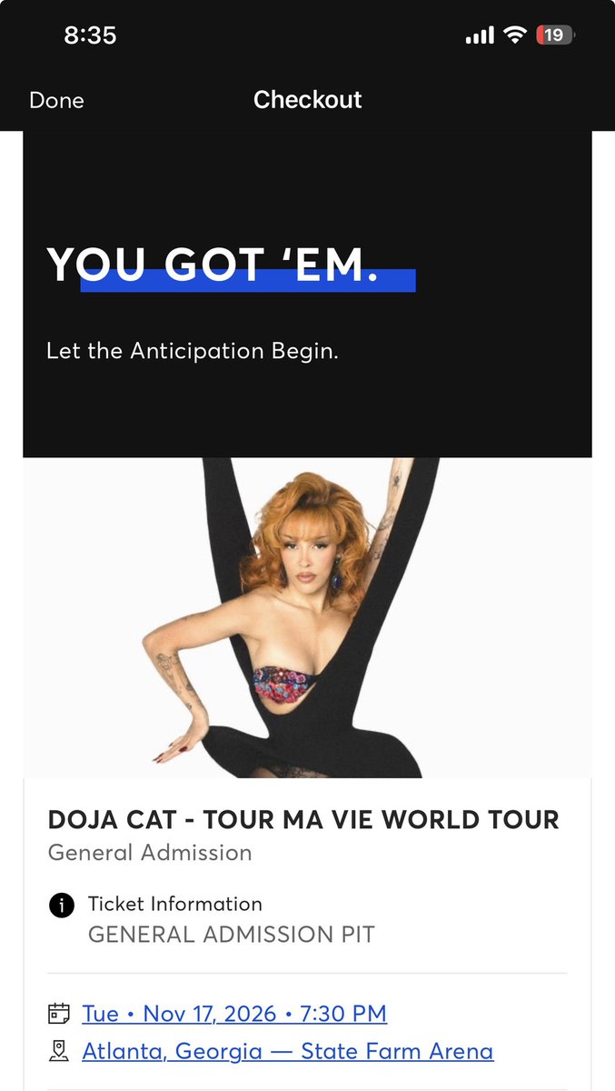 DrizzyJ3ff's tweet photo. Im So Excited!!!!!!! @DojaCat You’re Goin’ To See Me In The Pit Singin’ All Your Songs From ‘Vie’ WORD FOR WORD, BAR FOR BAR!!! See You In Atlanta 😄😄😄😄 https://t.co/GKuWZBHgs1