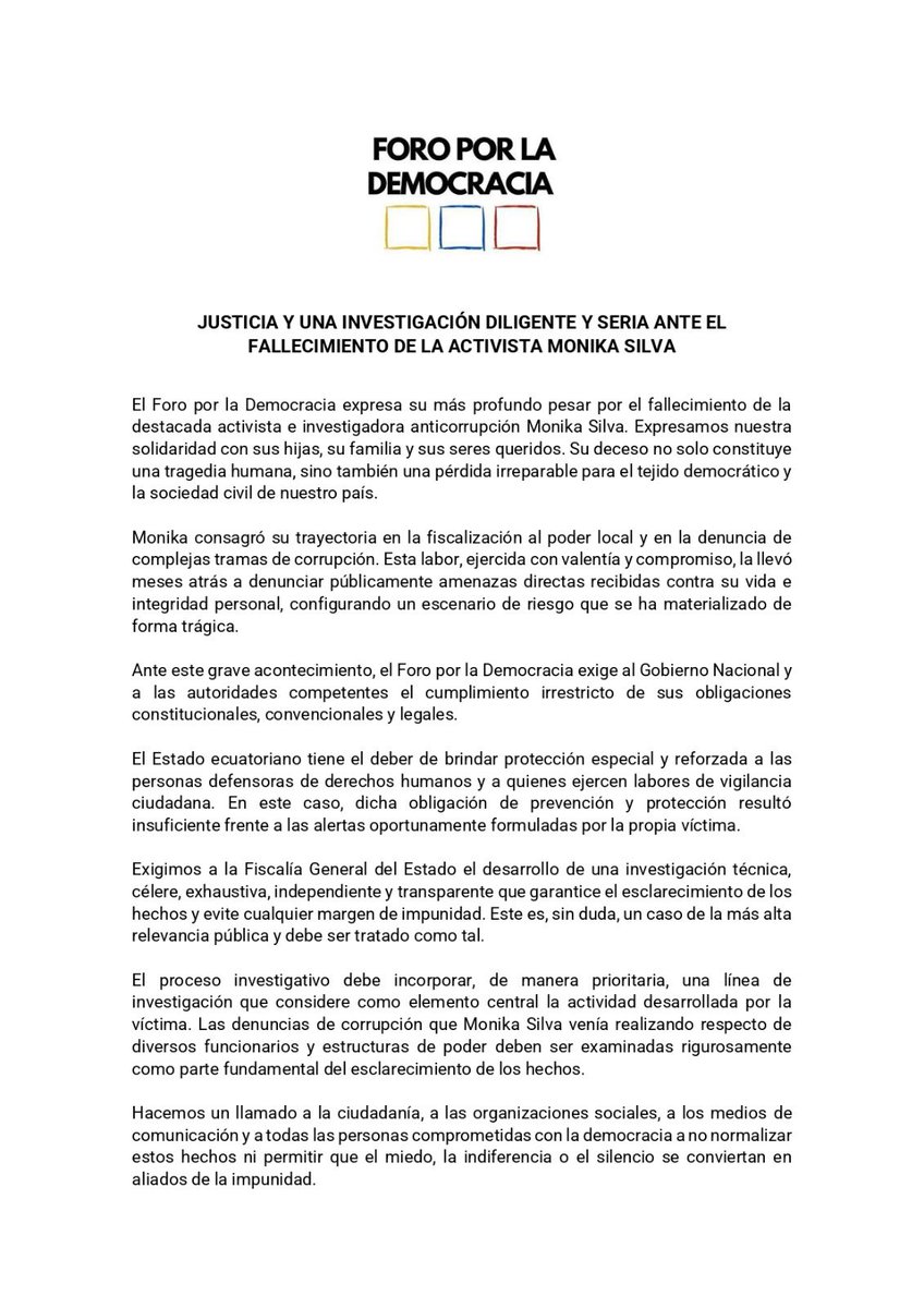 melaniacarrion's tweet photo. Todas y todos deberíamos ser #MónicsSilva; se lo debemos. Nunca antes como hoy resultó tan costoso levantar la voz y denunciar los actos de corrupción. Su muerte también nos interpela; el silencio, la indiferencia y el miedo también son cómplices. ¿Vamos a reaccionar? https://t.co/hPD4BbYMds