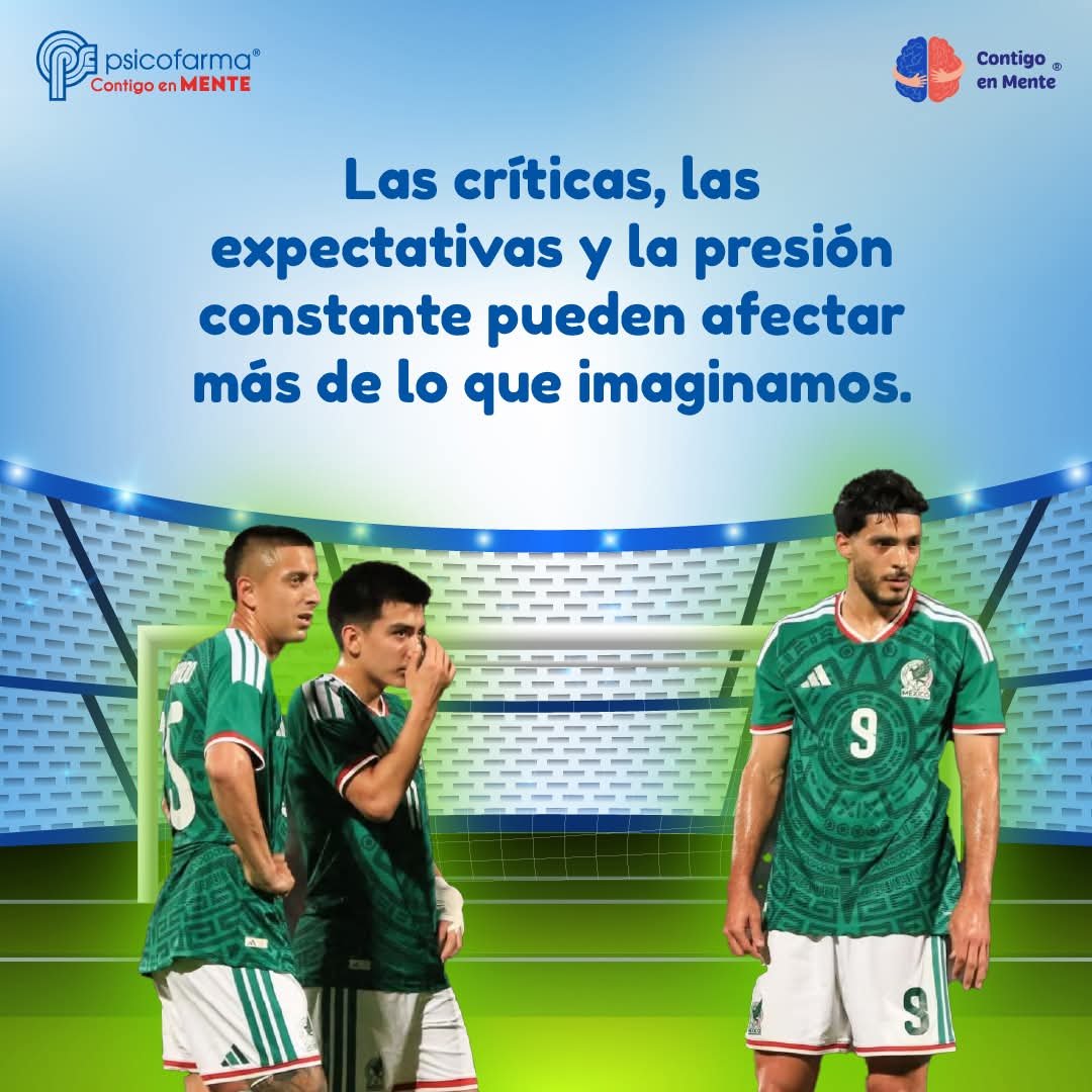Psicofarma's tweet photo. ¿Has cometido un error en el que no dejas de pensar durante horas? Imagina esa sensación, pero mientras miles de personas te ven y te critican por él. ⚽🧠
¡Que los errores se queden en la cancha! ¡MAÑANA, APOYEMOS A NUESTRA SELECCIÓN! 
#Psicofarma #ContigoEnMent https://t.co/DsIOqXlEdA