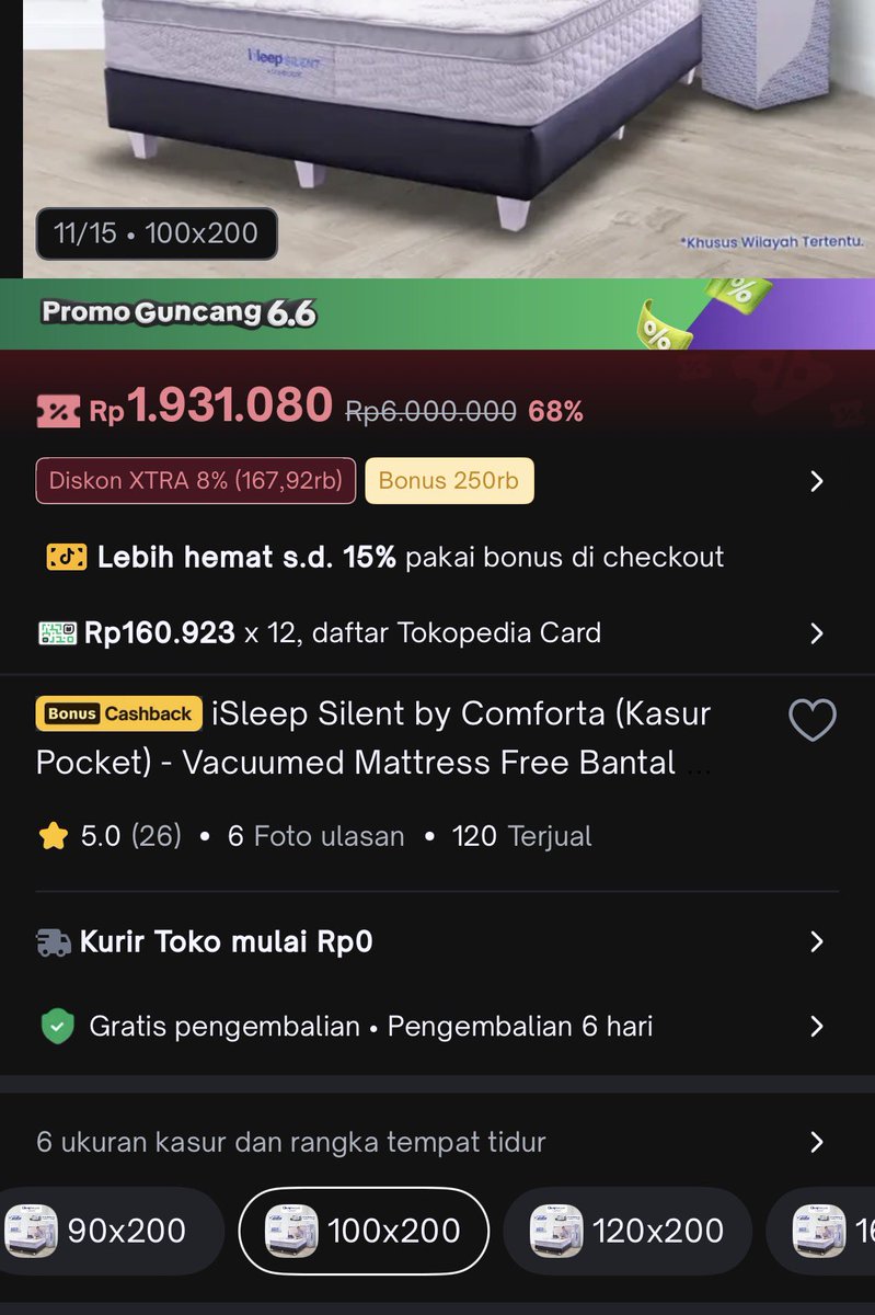 rikoolocx's tweet photo. Halo kawan ini agak urgent, aku mau jual kasur comforta isleep silent ukuran 100x200 dan baru beli sekitar 3 bulan lalu, aku jual karena harus hemat tmpt di apart dan memutuskan utk beli bunk bed ukr 90x200.
Harga jual 700rb aja, dikirim dr BSD 
Terima kasih 🙏 https://t.co/C1qQ0tuaoB