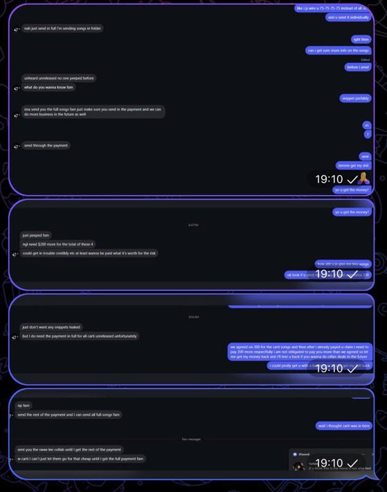 STRAPPEDUS's tweet photo. Nebu Kiniza has allegedly been caught selling Playboi Carti unreleased music from years 2019, 2021 &amp; 2024 😬 https://t.co/nX5YQaVEqb