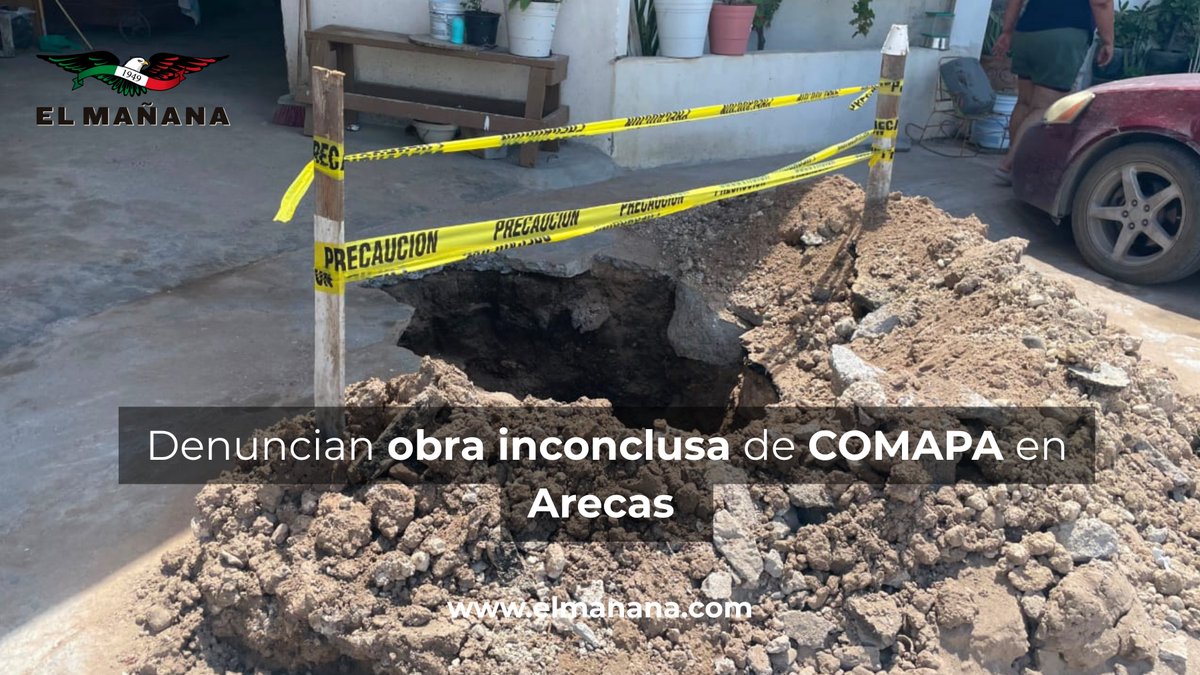 elmananareynosa's tweet photo. Habitantes de la privada Jilgueros, en Arecas, denuncian que COMAPA dejó una excavación sin rellenar tras reparar una fuga de agua.
👉 Lee todos los detalles sobre la nota aquí: https://t.co/k3hhjaqurJ
#Reynosa #COMAPA https://t.co/40UVTUhtqs