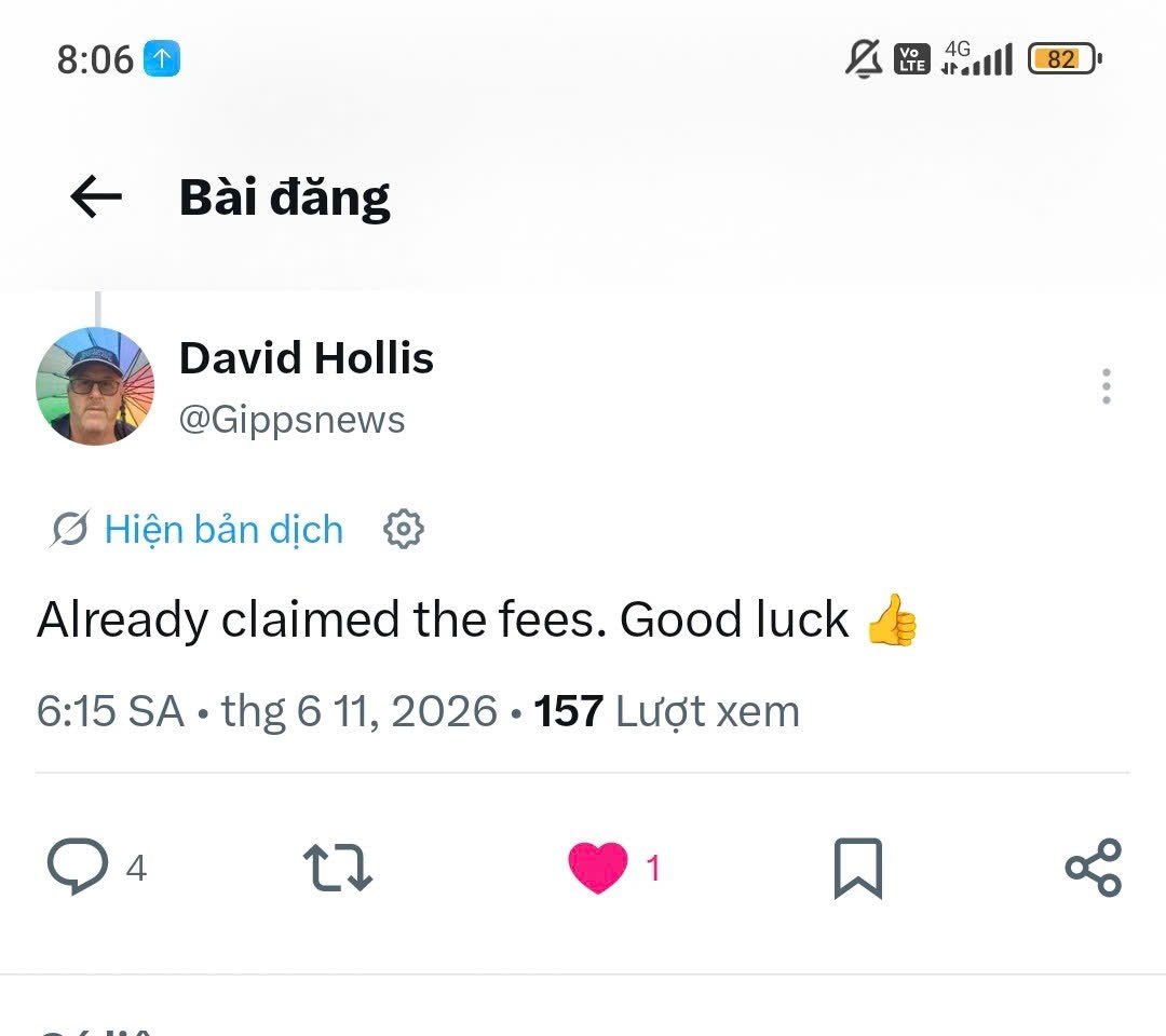 duyhoang1993's tweet photo. He claimed the fees
We're going to the millions.
$Bob 
7DWRAaAecR2bhPRUjg7VN6XqoXpRYCRqsq7W6t2Vpump https://t.co/gw7OmR8zPk