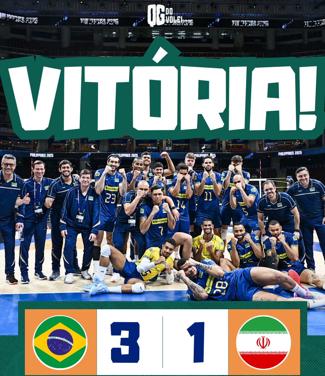QGdoVolei's tweet photo. Começo positivo! 🇧🇷🏐

A seleção brasileira iniciou sua participação na Liga das Nações com vitória diante do Irã por 3 sets a 1 (25-21, 23-25, 25-15 e 25-23).

Com boa atuação coletiva e muita intensidade, o Brasil confirmou o resultado e somou seus primeiros pontos na competição.

#VoleiNoSporTv
#VoleiNaGEtv