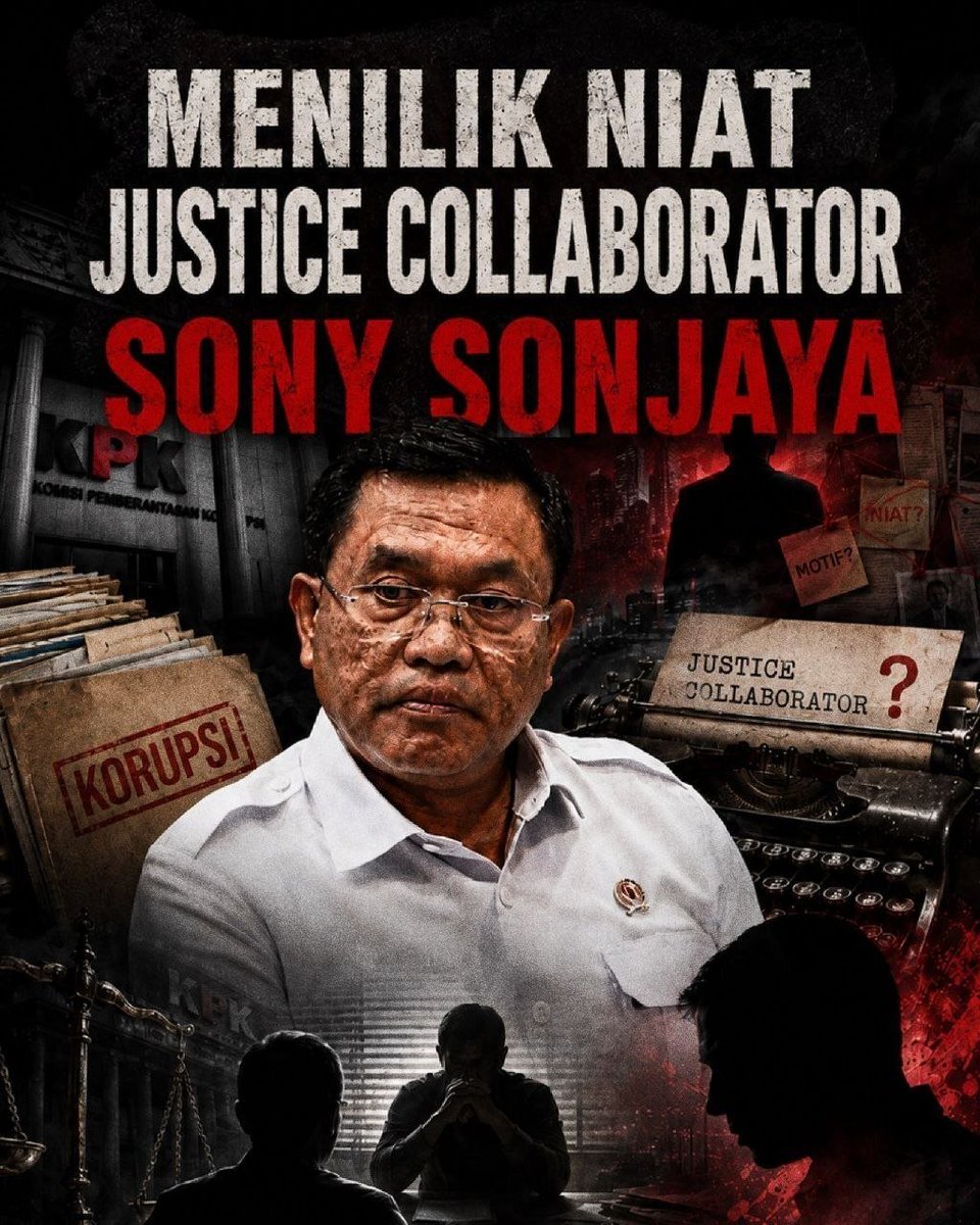 negativisme's tweet photo. JUSTICE COLLABORATOR ATAU DESTRUKTOR?

perlu mencermati manuver Sony Sonjaya yg mengajukan diri sebagai justice collaborator. Status JC memang penting untuk membongkar kasus besar, tetapi apakah tujuannya membantu penyidik mengungkap fakta, atau mengubah arah percakapan publik? https://t.co/R2YITDkbNN