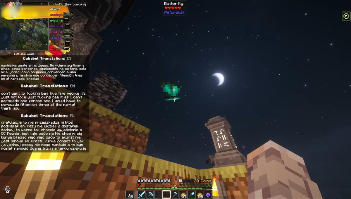 ACKERMLV's tweet photo. i know that butterfly theory is not confirmed in qsmp lore BUT BRO ewron seeing a butterfly right after agreeing to take multi’s pills in front of him is some crazy shit YES THIS ACTION WILL HAVE CONSEQUENCES INDEED https://t.co/UiARU53hoA