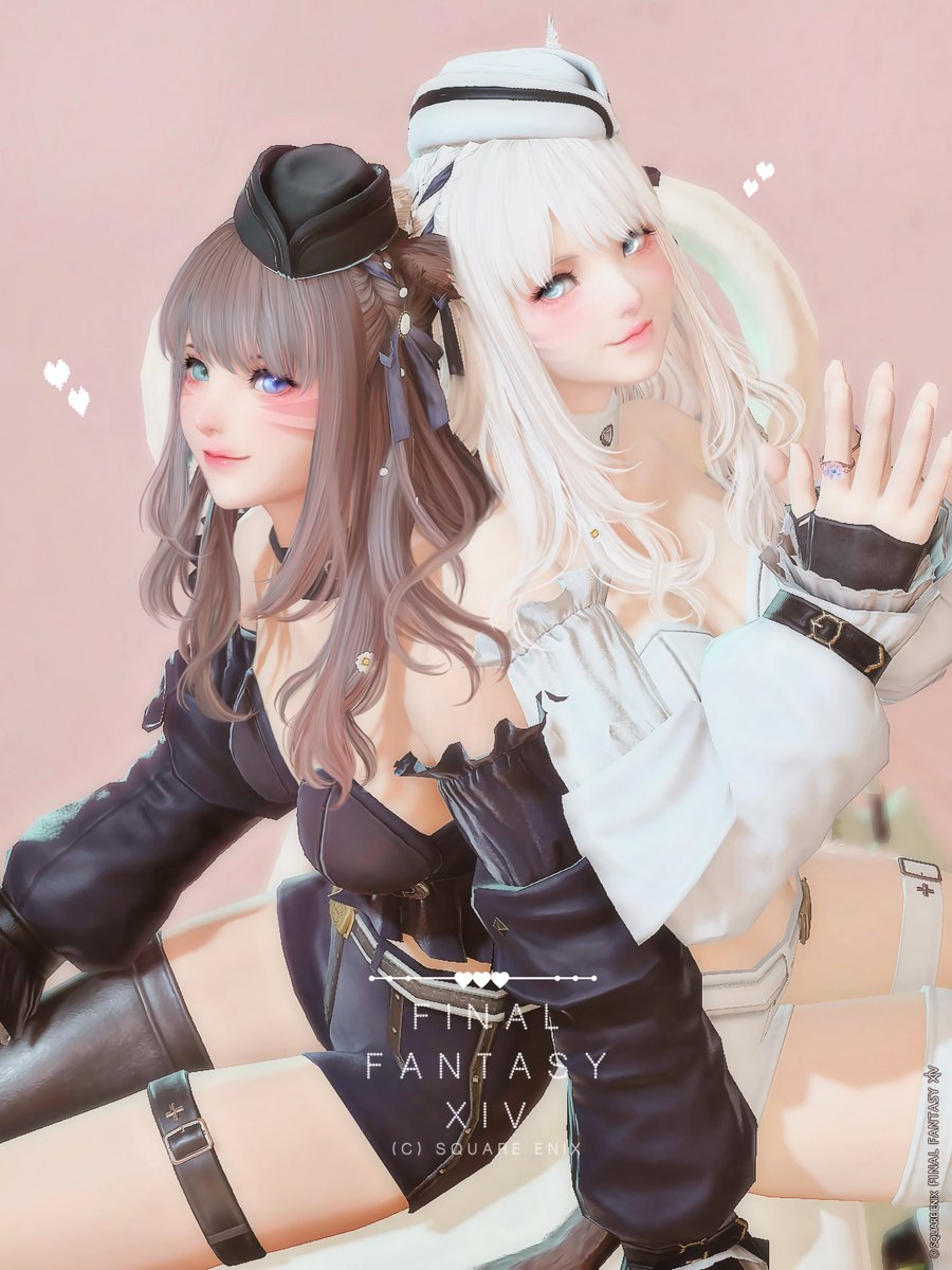 EstelleFF14_'s tweet photo. おはよ🖤🤍  ̖́-
お揃いしてくれたなごちゃんと💕💕
髪型まで…ありがとうっ💗
今日も一日がんばろっ𐔌՞ ܸ.ˬ.ܸ՞𐦯✩︎⡱
#みけのおへや
#おはミコ #ミコッテ https://t.co/ABBSFxSjRb