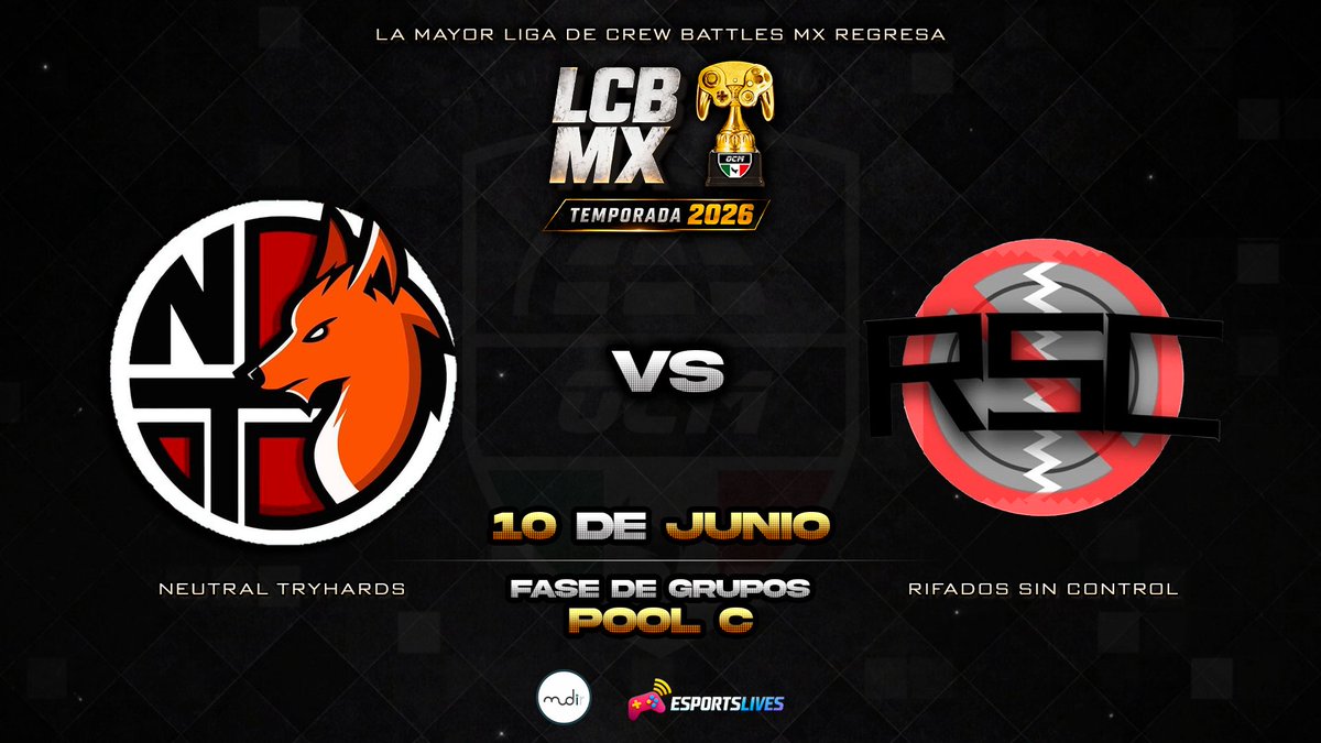 ocm_gg's tweet photo. 🚨 HOY A LAS 9 PM 🚨

La Pool C vuelve a la acción en la temporada 2026 de LCBMX.

⚔️ @NeutralTryhards  vs Rifados Sin Control

Dos equipos buscando una victoria clave para mantenerse en la pelea por los puestos de clasificación.

🎙️ @lopunnyboy09 y @SaloTweets

📺 En vivo por:
https://t.co/UqhRYhIDMM
🏆 LCBMX Temporada 2026
🎮 Super Smash Bros. Ultimate

#LCBMX #CrewBattlesMX #SSBU #SmashMexico #EsportsMX