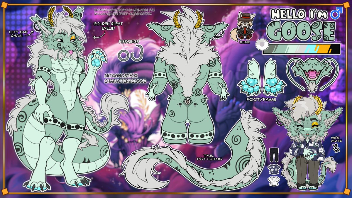 draws_hot's tweet photo. #VGenComm to Goose <3 
sfw version n.n
thank you so much for all your support
#referencesheet #characterdesign #furry #furryrefsheet #Ghostfox https://t.co/RiBeAAKQ4q