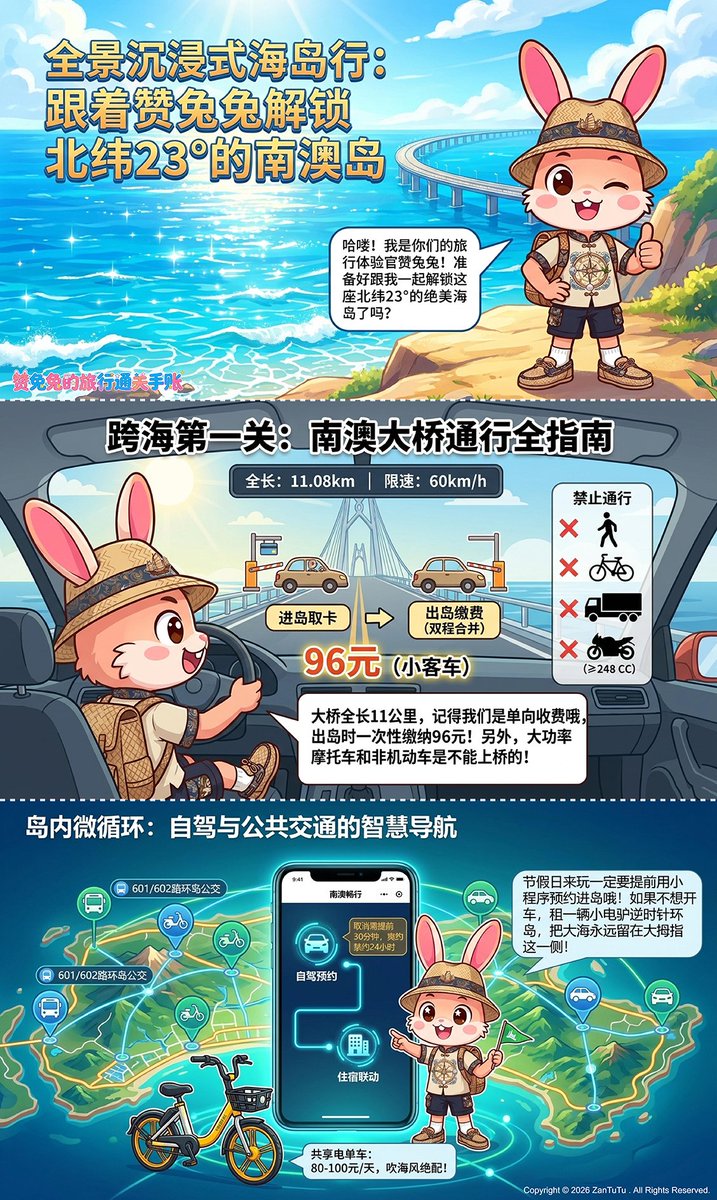 HaiLu91519's tweet photo. ✨ 北纬 23° 的海风邀约🐰赞兔兔的南澳岛漫游开启！
跨海大桥连接碧海蓝天，灯塔与风车勾勒浪漫海岸线，青澳湾白沙滩治愈所有疲惫，渔港鲜美的海味与潮汕烟火碰撞，每一刻都是心动的海岛限定。#给阿嬷的情书 #Teochew #Chiuchow #ChinaTravel #ChaoshanTravel #大美中国 #Zantutu #Chaoshan https://t.co/VBycoTcLOF