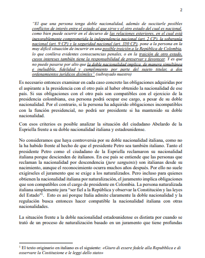 RedMasNoticias's tweet photo. #ATENCIÓN | Nacionalidad estadounidense de Abelardo De La Espriella sería incompatible con el cargo de presidente de Colombia, advierten 20 exmagistrados. "Plantea obstáculos jurídicos, éticos y políticos". https://t.co/2ODglnZqJm