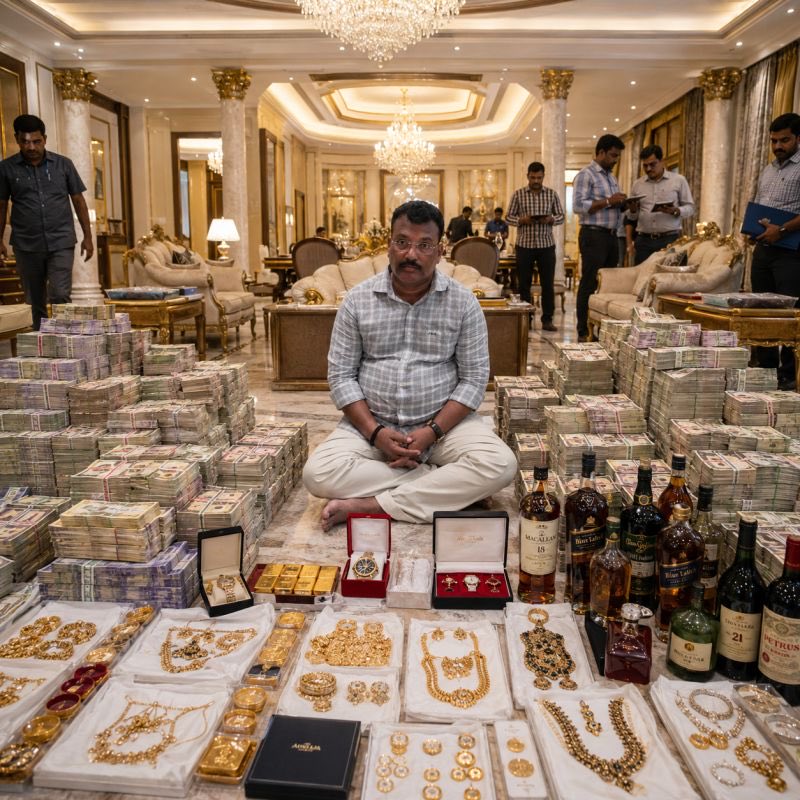 ramprasad_c's tweet photo. Man was crooked enough to amass 200 cr but not clever enough to hide the money safely. The whiskey bottles are a nice touch. https://t.co/SW1UH8Ba6f