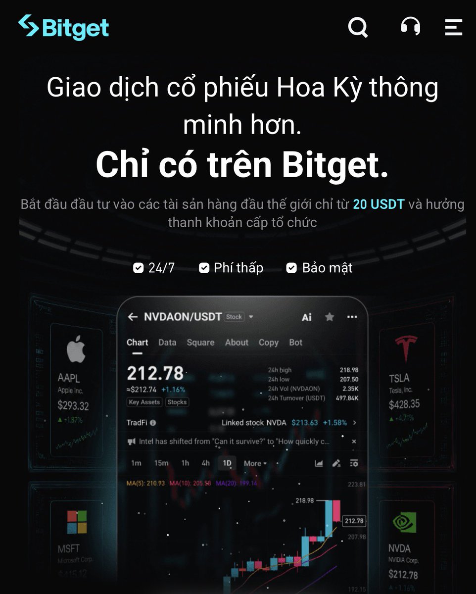 thaiha_nhth's tweet photo. Nếu muốn tìm hiểu về chứng khoán token hóa, giờ có lẽ chỉ cần vào một trang là đủ.

Bitget vừa ra mắt Stock 2.0 Landing Page mới và mình thấy khá hữu ích vì mọi thông tin quan trọng đều được tổng hợp tại đây.

Điều đáng chú ý nhất là bảng kiểm chứng 1:1 được kiểm toán, cho phép người dùng tự theo dõi và xác minh các tài sản được bảo chứng như thế nào. Đây cũng là điểm mình quan tâm nhất khi nhắc đến các sản phẩm token hóa.

Ngoài ra, bạn có thể tìm thấy toàn bộ thông tin về rToken, các chương trình ưu đãi đang diễn ra và truy cập giao dịch trực tiếp chỉ với một lần nhấp.

✔️ Bảng kiểm chứng 1:1 được kiểm toán
✔️ Giải thích về rToken một cách dễ hiểu
✔️ Tổng hợp các chương trình thưởng hiện có
✔️ Truy cập giao dịch nhanh ngay trên trang

Nếu chưa xem qua thì có thể dành vài phút khám phá tại đây:
https://t.co/2yS9iSx3ma

Biết đâu đây sẽ là cách giúp bạn hiểu rõ hơn về xu hướng đưa tài sản truyền thống lên blockchain.

#Bitget  #BitgetStock 2.0 @bitget