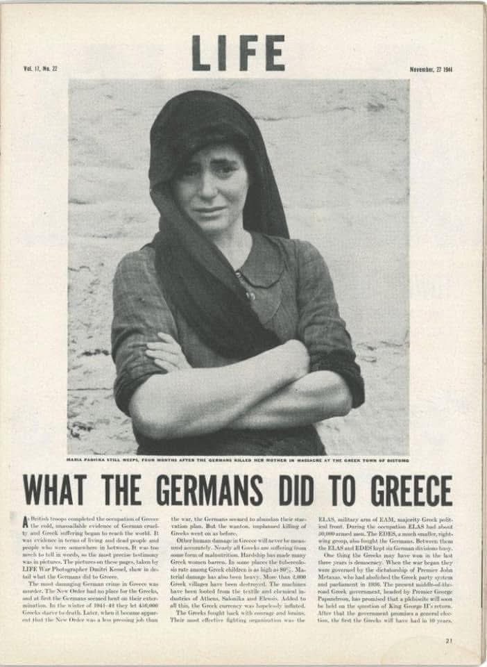 jimmellas's tweet photo. Let us not forget that it was only 82 years since the massacre at Distomo when Germans went door to door and massacred 218 Greek civilians. They bayoneted babies, stabbed pregnant women and beheaded the village priest during a brutal two-hour killing spree!
#Distomo #Greece #Germany