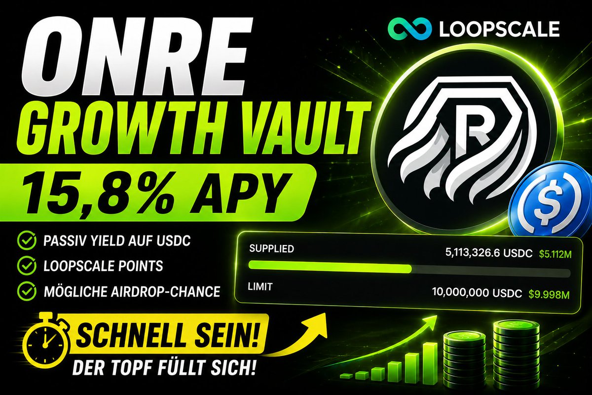 cryptoroman4's tweet photo. 🚀 Neuer Patreon-Beitrag online!

Ich habe mir den OnRe Growth Vault von Loopscale genauer angeschaut.

💰 15,8 % APY auf USDC
🎁 Mögliche Airdrop-Chance
📈 Über 5 Mio. USDC bereits eingezahlt
⏳ Der Topf füllt sich langsam...
Ist das die einfachste Passive-Income-Strategie auf Solana? 🤔
Den vollständigen Guide inklusive Risiken, Zinseszins-Rechnung und meiner persönlichen Einschätzung findet ihr auf Patreon. ☕🧡
👉 https://t.co/MR0PzyuQQA

#Crypto #Solana #DeFi #PassiveIncome #USDC #Airdrop #Loopscale

https://t.co/W3NTYVPis7