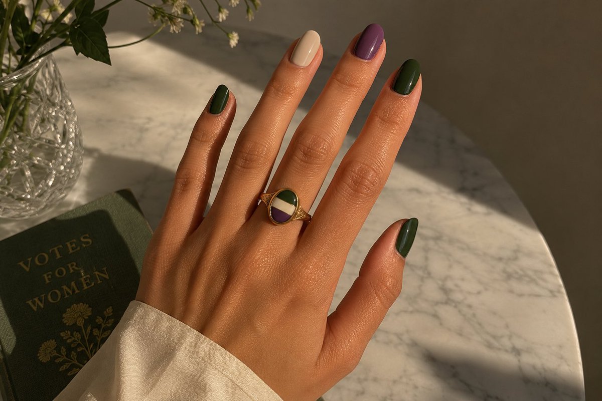 bellethebold's tweet photo. Had a lovely morning of pampering and got my suffragette colours on! https://t.co/nrKyoOYfyJ