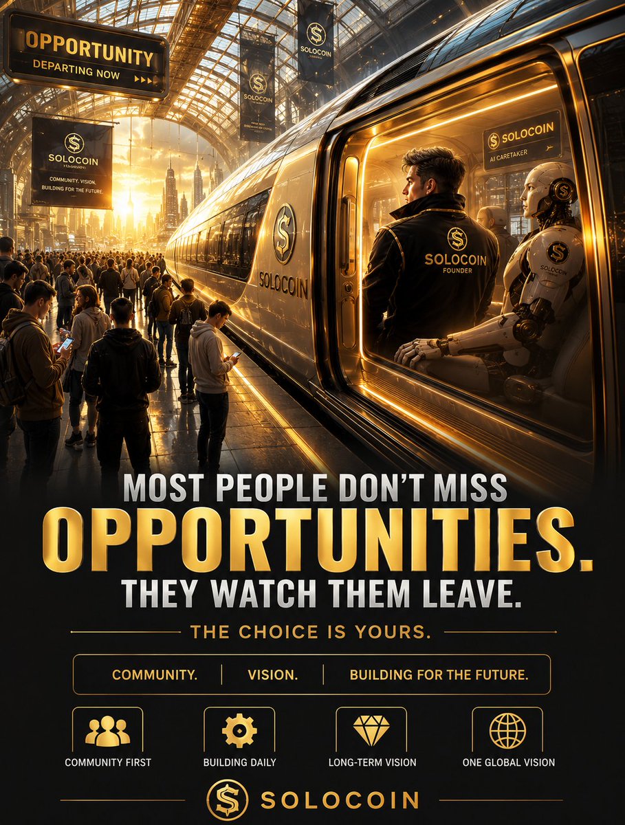 SOLOCOINBASE's tweet photo. Opportunities don't disappear.

They move on to the people willing to take them.

Community. Vision. Building for the future. 🚂

#SOLOCOIN #SOLOArmy #BaseChain https://t.co/DHIm7moonb