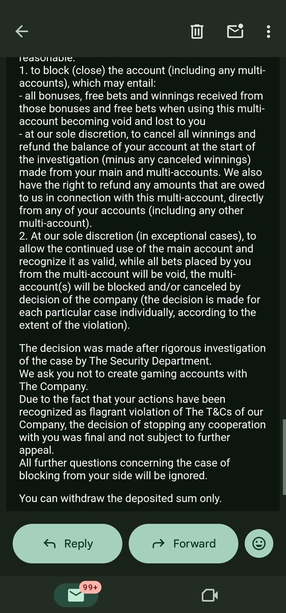HarryLemuel's tweet photo. @1xBet_Relations @GossipMillNaija Thieves... 

They did this to me 2022. Returned stakes and banned me for life. This exact same thing. Same message. https://t.co/79c2DHiH7w
