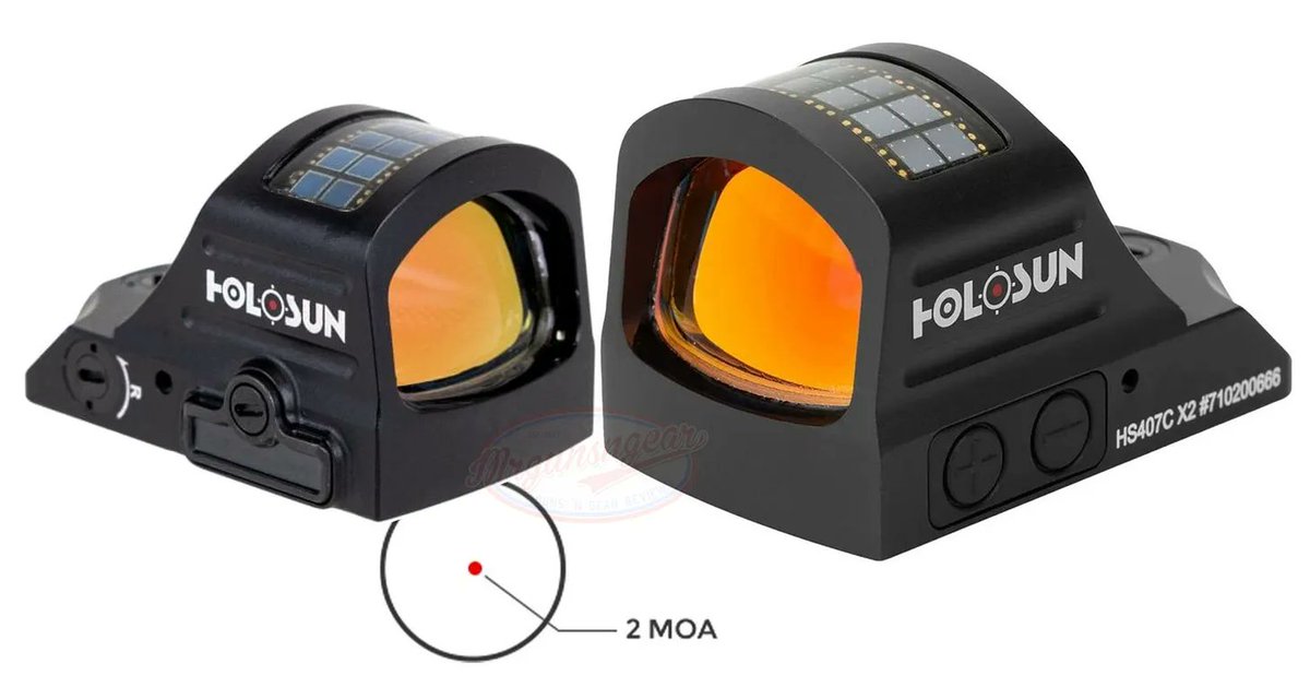 Mrgunsngear's tweet photo. Holosun 407C red dot optic with 2 MOA dot, RMR pattern footprint, 2-5 year battery life, and solar backup power for $186/ea *shipped* currently here: https://t.co/1jXhpZkKep

With the free shipping - cheapest I can recall seeing it 🔴🔥 https://t.co/ASmLQGnEmF