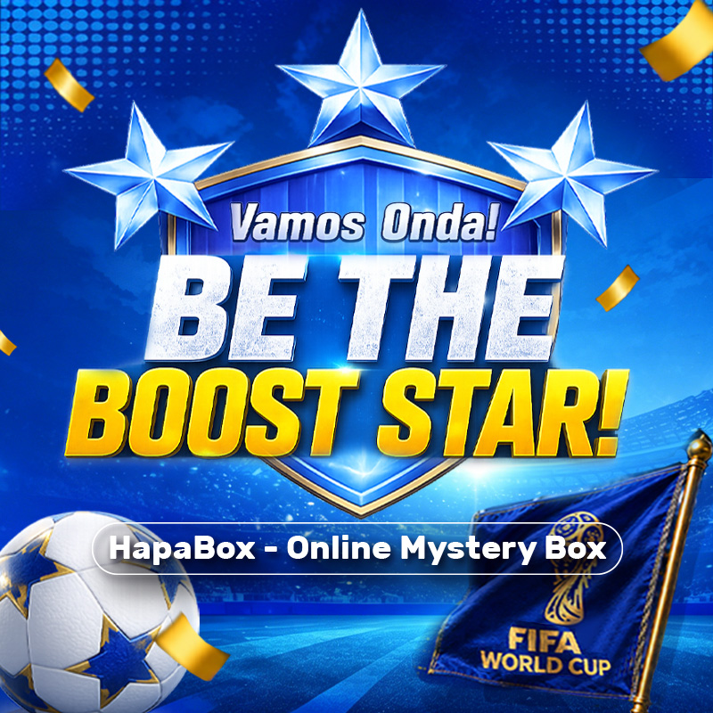HapaBox's tweet photo. 🏆 Vamos Onda — be the BOOST STAR of the World Cup!
 🚩 Compete in real time and rise to the top of the rankings.
 🏅 Score more to unlock bigger and better rewards.
👍 Your support pushes your team forward and lifts your rank.
⚽️ Seize the moment — boost your way to the top now!

Please refer to the event here:
https://t.co/8sDzITEfJo