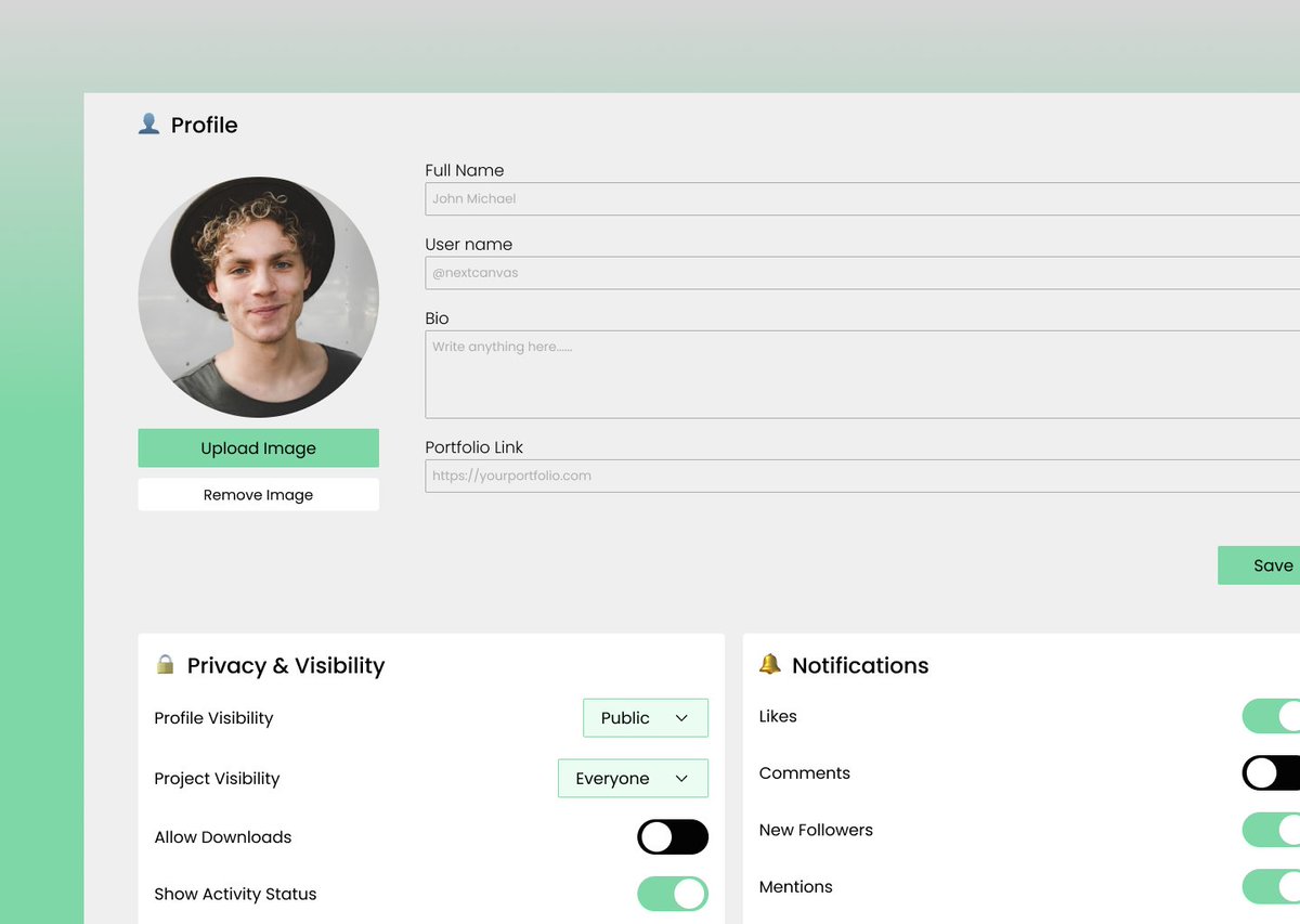 dipeshch9's tweet photo. Settings Page Exploration

Designed a creator platform settings page covering profile management, privacy controls, notifications, appearance preferences, connected apps, and account security.

Feedback and suggestions are always appreciated. https://t.co/ZYWoGRLP4Z